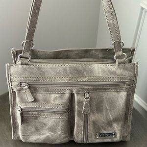 Multi Sac Gray Shoulder Handbag